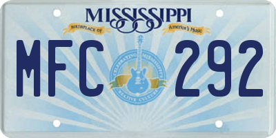 MS license plate MFC292