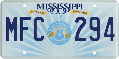 MS license plate MFC294