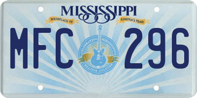 MS license plate MFC296