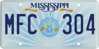 MS license plate MFC304