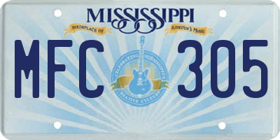 MS license plate MFC305