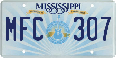 MS license plate MFC307