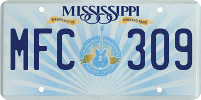 MS license plate MFC309