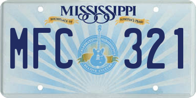 MS license plate MFC321