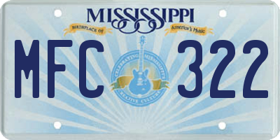 MS license plate MFC322