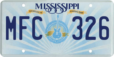 MS license plate MFC326