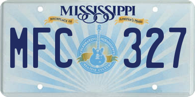 MS license plate MFC327
