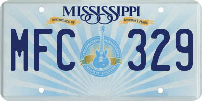 MS license plate MFC329