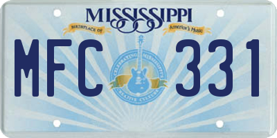 MS license plate MFC331