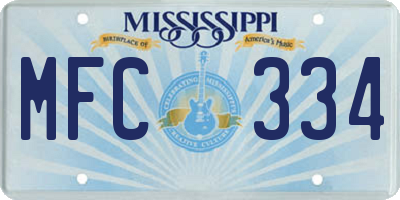 MS license plate MFC334