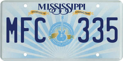 MS license plate MFC335