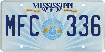 MS license plate MFC336