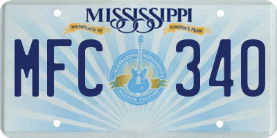 MS license plate MFC340