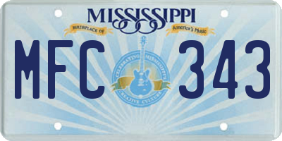 MS license plate MFC343