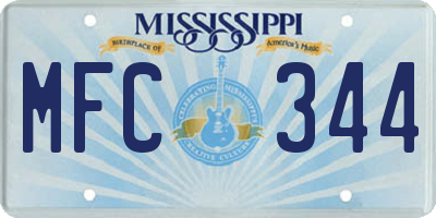 MS license plate MFC344