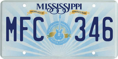 MS license plate MFC346