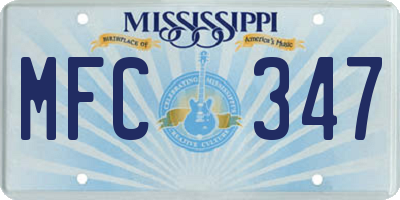 MS license plate MFC347