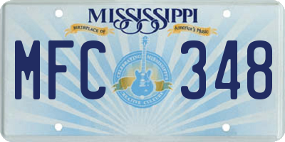 MS license plate MFC348