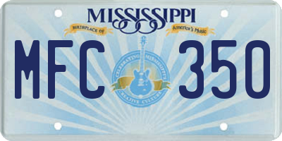 MS license plate MFC350