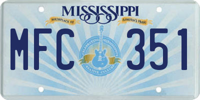 MS license plate MFC351