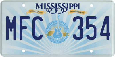 MS license plate MFC354