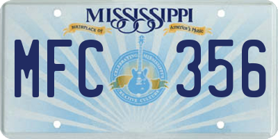 MS license plate MFC356