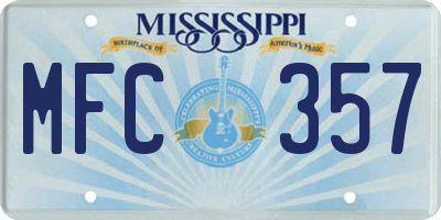 MS license plate MFC357