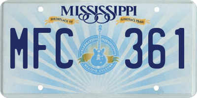 MS license plate MFC361