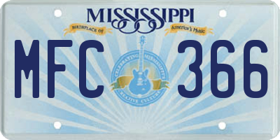 MS license plate MFC366