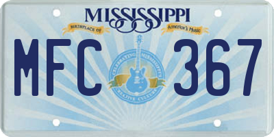 MS license plate MFC367