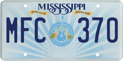 MS license plate MFC370