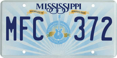 MS license plate MFC372