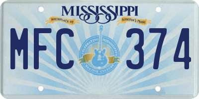 MS license plate MFC374