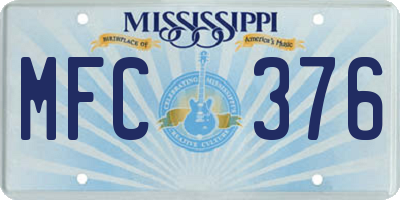 MS license plate MFC376