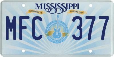MS license plate MFC377