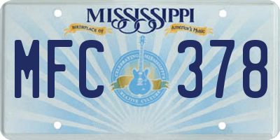 MS license plate MFC378