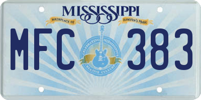 MS license plate MFC383