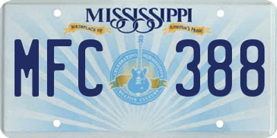 MS license plate MFC388