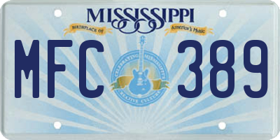 MS license plate MFC389