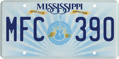 MS license plate MFC390
