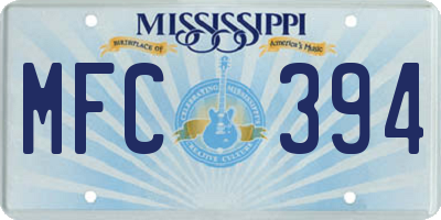 MS license plate MFC394