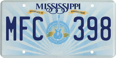MS license plate MFC398