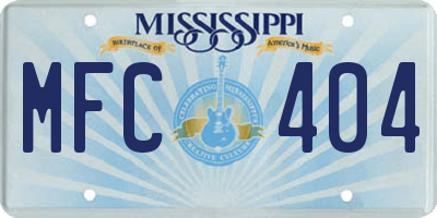 MS license plate MFC404