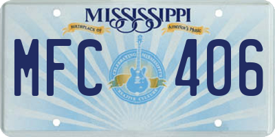 MS license plate MFC406