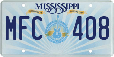 MS license plate MFC408