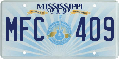 MS license plate MFC409