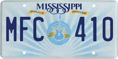 MS license plate MFC410