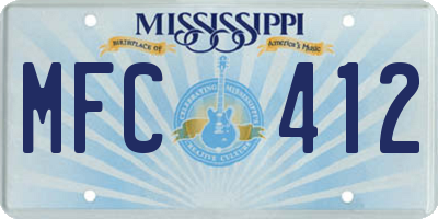 MS license plate MFC412