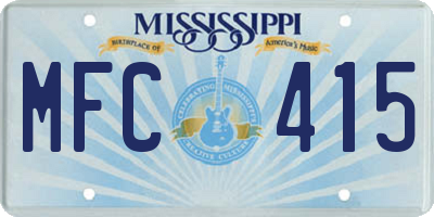 MS license plate MFC415