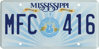 MS license plate MFC416